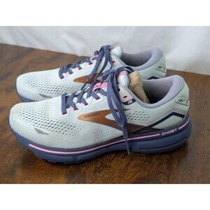 Brooks Glycerin Ghost 15 Womens Size 8 Lt Gray Blue Pink Walking Running Shoes